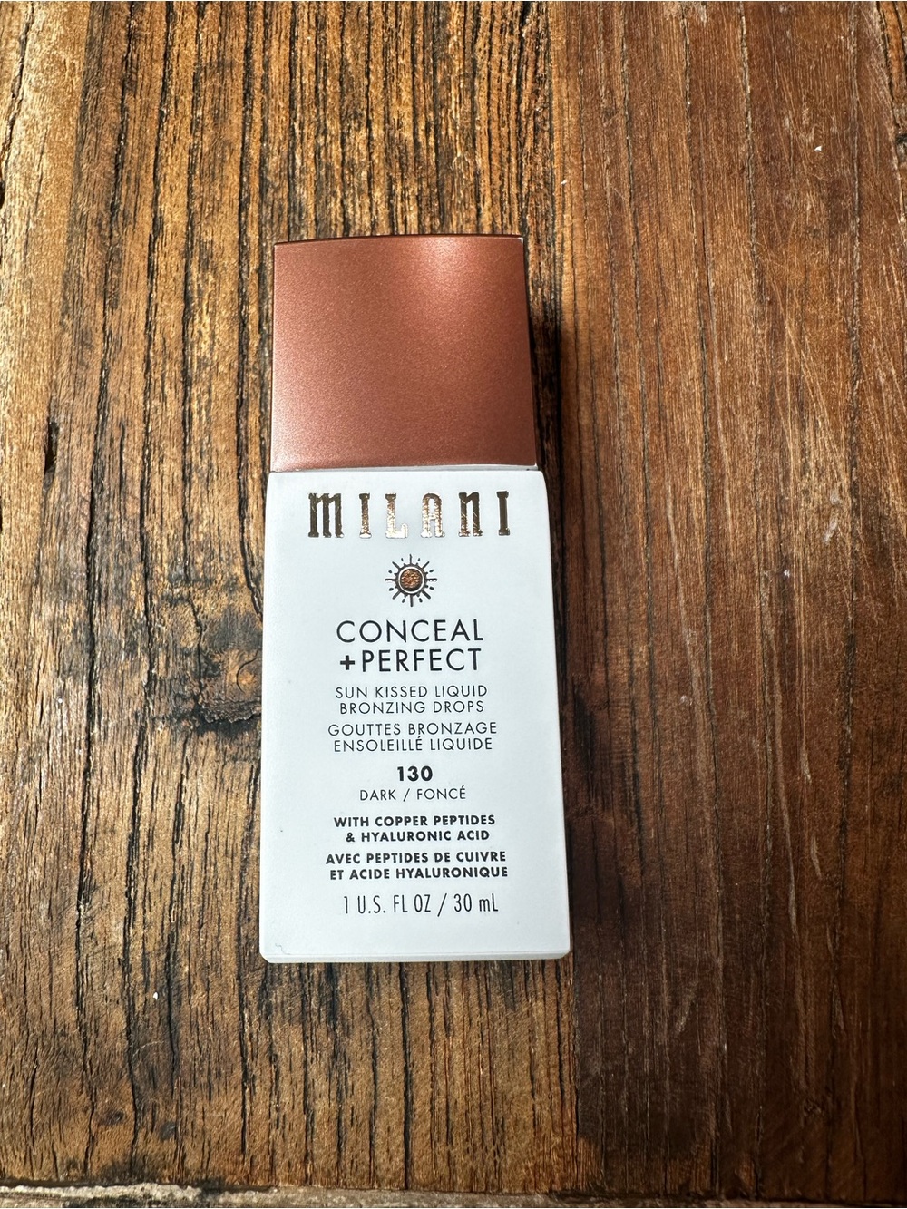 Milani Conceal + Perfect Liquid Bronzing Drops — Copper / Brown Shade 130
